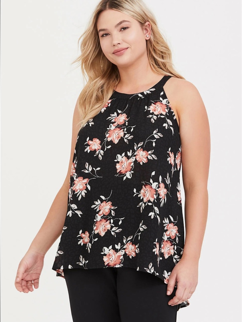 TORRID Floral Drop Waist Georgette Hi Lo Cami Size 2 EUC